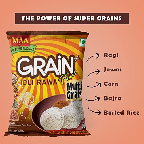 MAA MAA Premium Combo of Grain Plus Idly Rawa 1Kg & Rice Rawa 1Kg