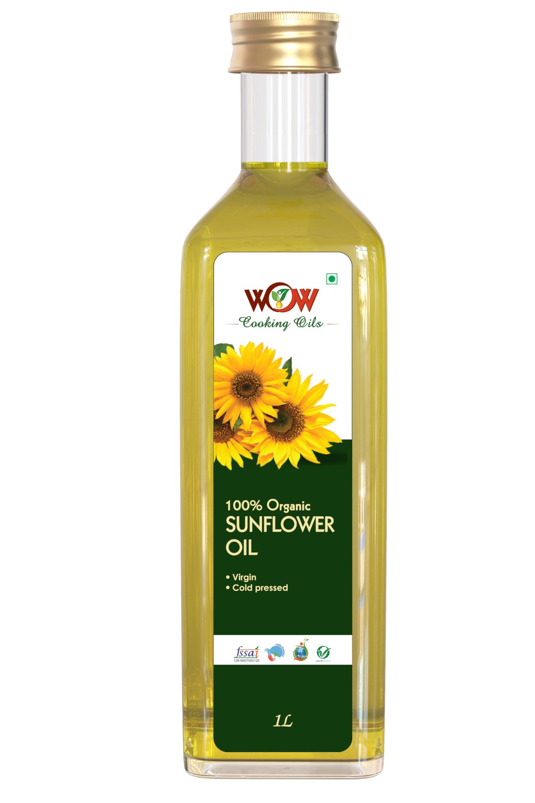 WOW Cooking Oils WOW Cooking Oils Organic Sun Flower Cooking Oil, 1L