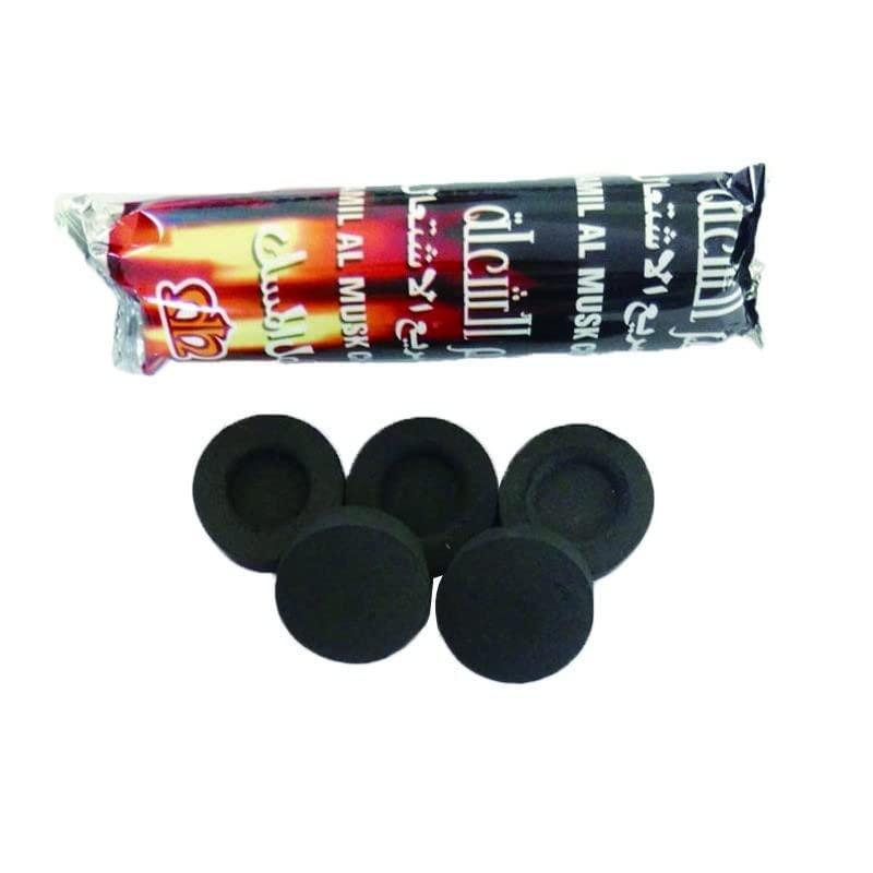 AN TRADERS an Traders Charcoal Tablets for Burning Dhoop/Frankincense Pack of 5 Rolls (50 Tablets/Disk) | Ideal for Your Home, Office, Hallway and Living Room
