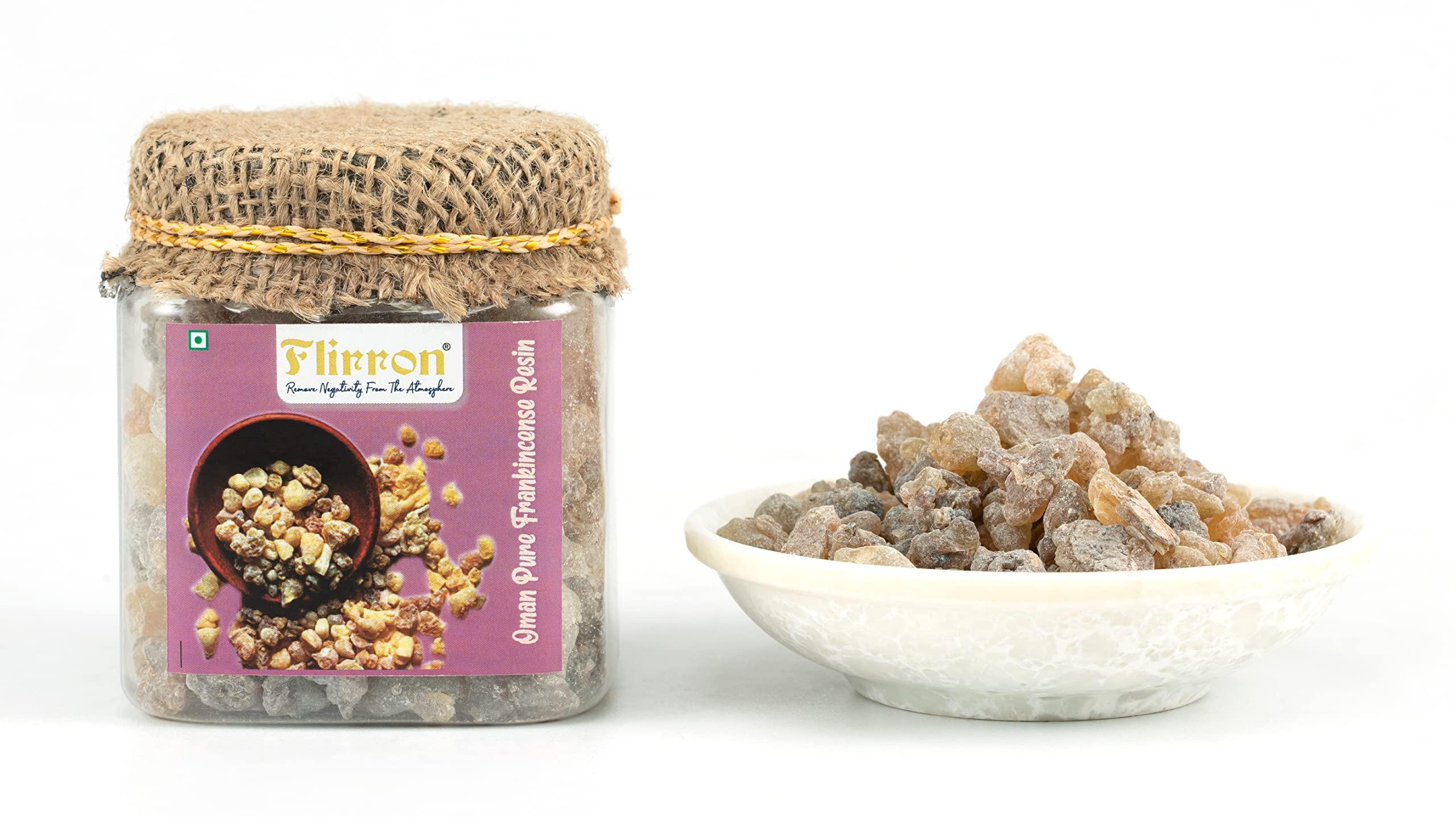 FLIRRON FLIRRON Oman Pure Frankincense Resin, Frankincense Resin, Boswellia carterii, Monastery Incense, Frankincense Tears, Granules (125 Gm)