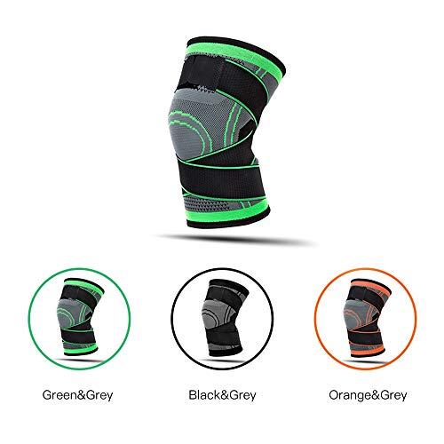 Decdeal Decdeal 1PC Knee Support Professional Protectives Sports Knee Pad Breathable Bandage Black+Grey XL