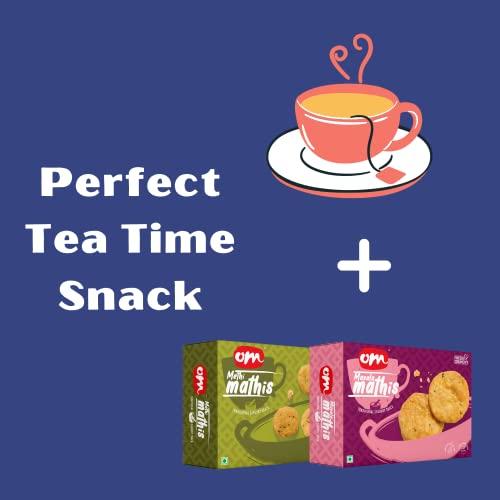 OM SWEETS & SNACKS Om Sweets & Snacks Masala Mathi | No preservatives | Freshly prepared crispy | Indian tea time crunchy snack, Delightfully Ready to Eat | Namkeen & Savouries | 300 Gms | Pack of 2 (Masala Mathi)