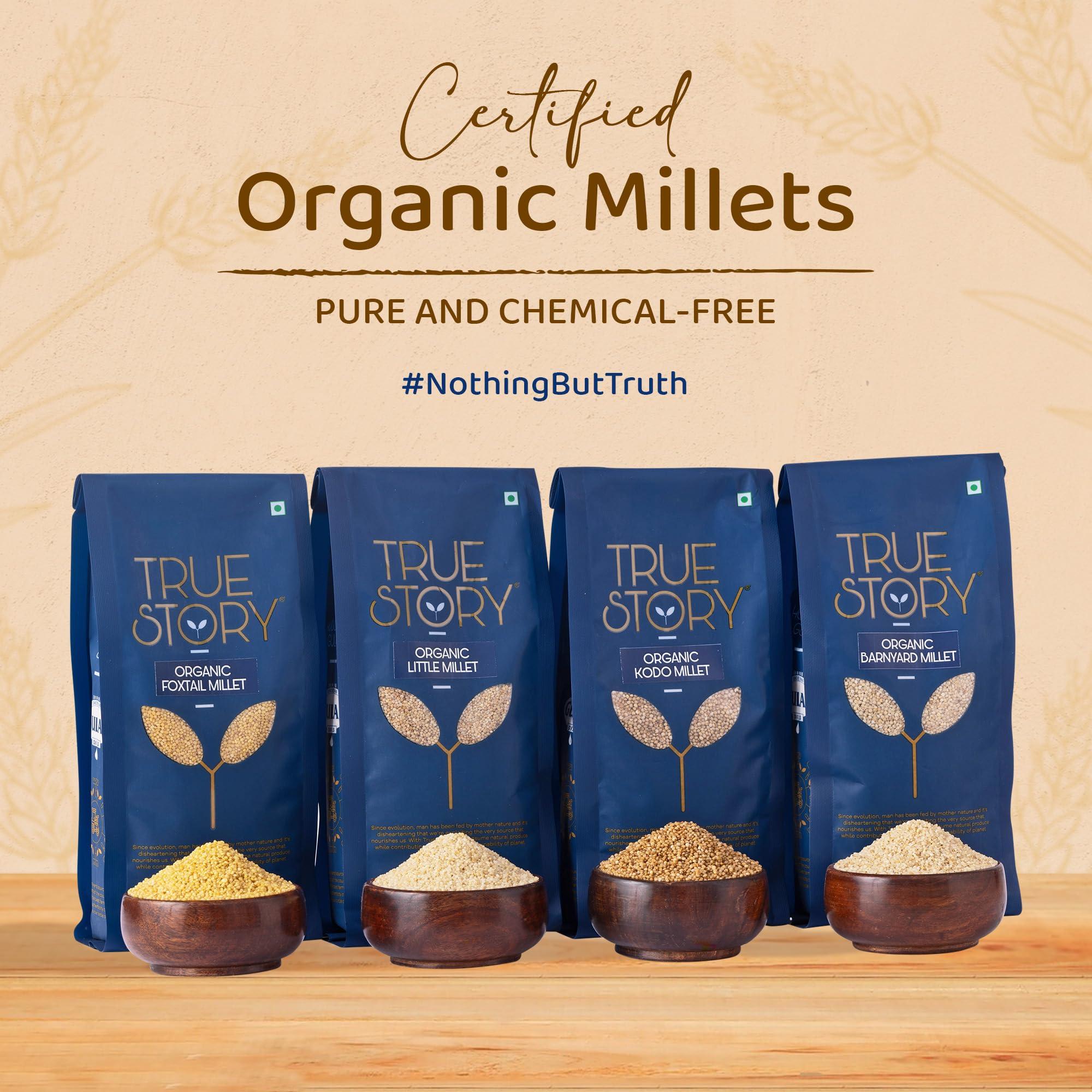 TRUE STORY True Story Organic Kodo Millet | 500g | Unpolished Kodri, Kodra | Pure, Chemical-Free Arikelu, Arikalu | Non-GMO Varagu | Pesticide-Free Kodon, Harka | 100% Certified Organic Koovaragu