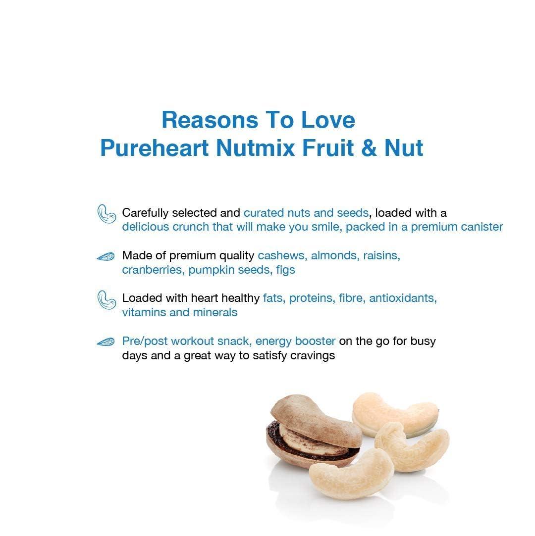 PUREHEART Pureheart Nutmix Fruit & Nuts (80 gm, Pack of 2) Natural Premium Mix Nuts (Cashews, Almonds, Raisins, Cranberries) Delicious & Crunchy Dry Fruits