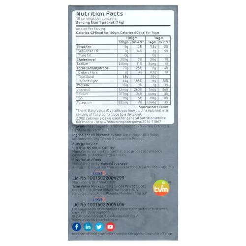 GranulesnBeans Granules n Beans Cardamom Chai Instant Tea Premix (Elaichi) - (10 Sachet x 14g =140g)