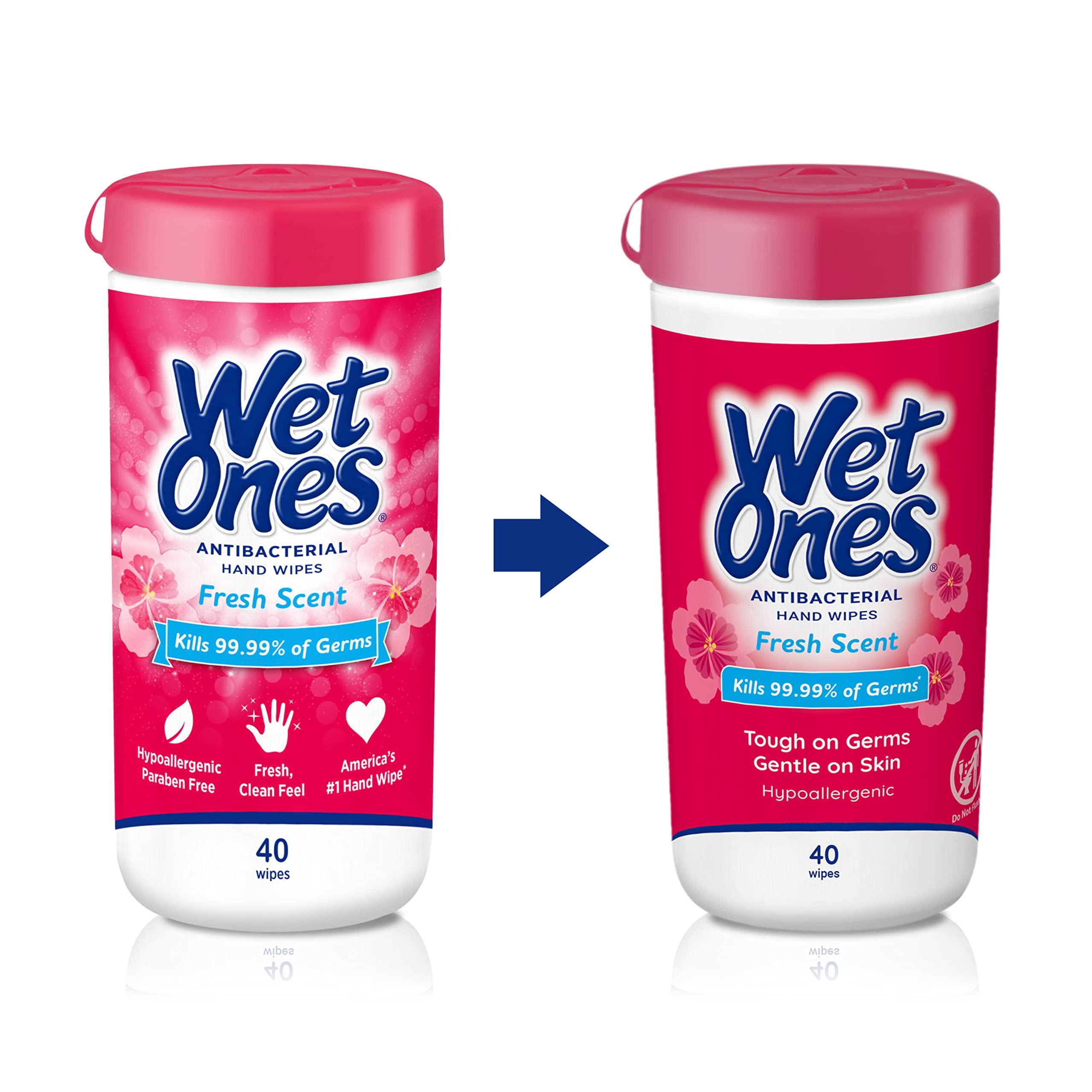 Wet Ones Wet Ones Antibacterial Hand Wipes, Fresh Scent (40 Sheets per Canister)