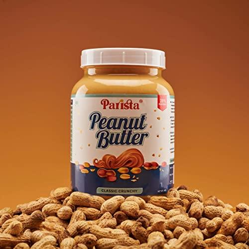 Parista Parista Classic Peanut Butter Crunchy (1 Kg) |High Protein | Super Crunchy | Gluten Free | No added oil | Cholesterol free | Vegan