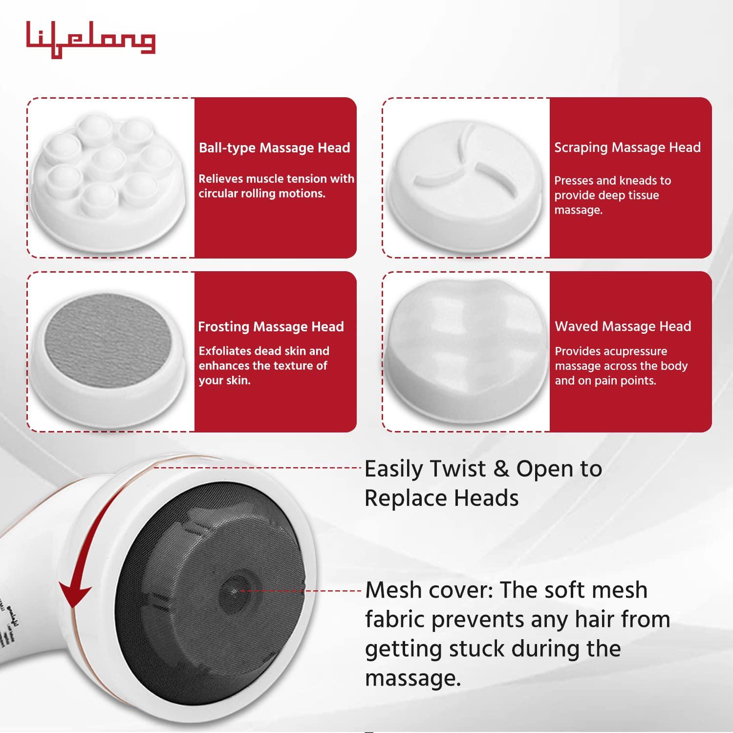 Lifelong Lifelong Full Body Massager Machine for Pain Relief | Body & Back Pain Relief Product | Handheld Electric Manipol Mini Massager | 5-Speed Settings | Best Gift for Women & Men (LLM270, Brown)