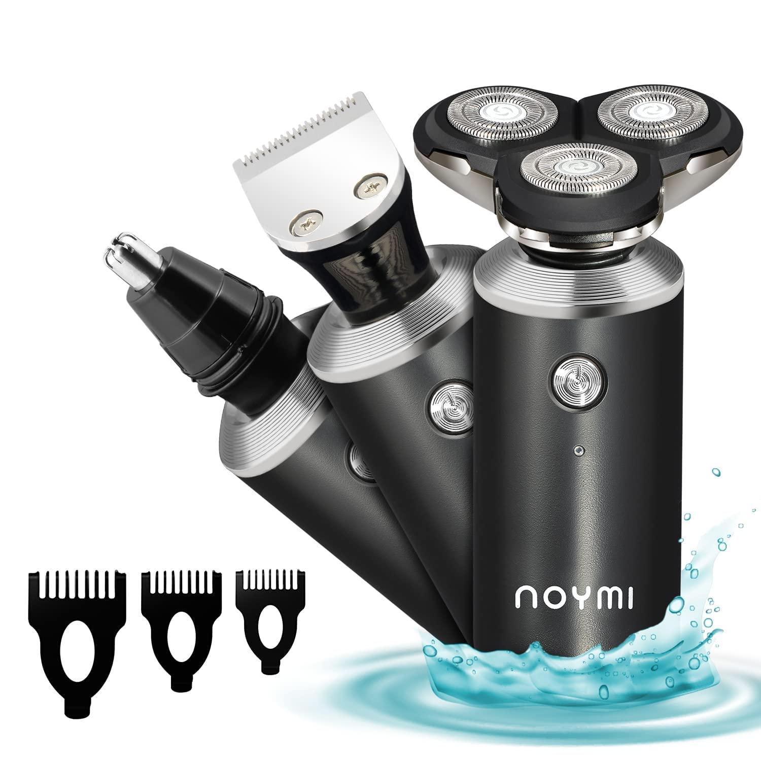 NOYMI Noymi Electric Shaver for Men, Rotary Razor with 3D Floating Head, Rechargeable USB Wet & Dry Shaver for Close, Comfortable Shaving Waterproof, Cordless, Easy Clean Beard Trimmer