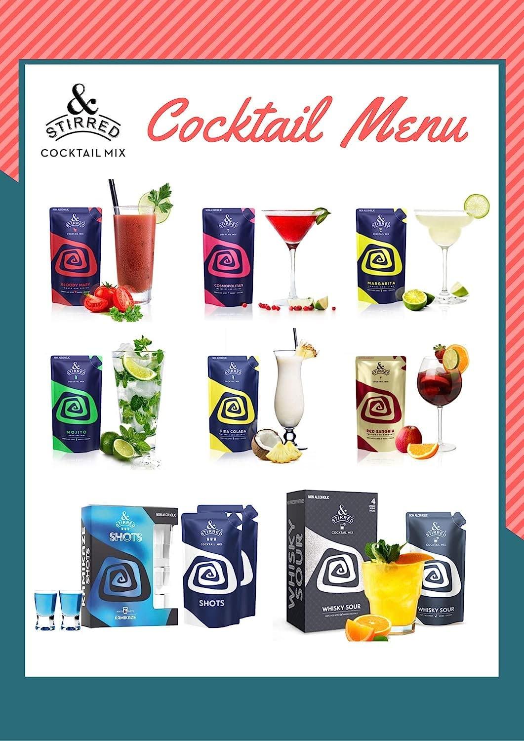 &STIRRED COCKTAIL MIX &Stirred Cocktail Mix - Margarita, Pack of 6, Non-Alcoholic, No Preservatives