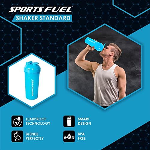 SportsFuel Sports Fuel Shaker Bottles Workout Supplement Protein Shake Gym Water Bottle Gym Sipper Bottle for Men & Women, BPA Free (700 ml) (Blue)