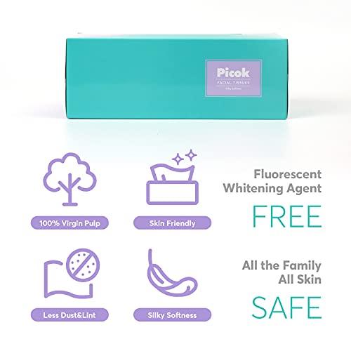 Picok Picok Silky Soft Facial Tissues (150 X 3box), Silky Touch,100% Natural Virgin Pulp, Made in Korea