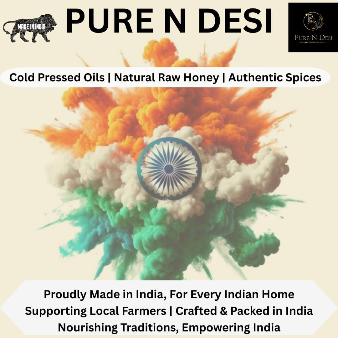 PURE N DESI PURE N DESI Cold Pressed Groundnut Oil | Peanut Oil Cold Pressed 500ml | Mungfali Ka Tel | Kachi Ghani Groundnut Cooking Oil 500 ML