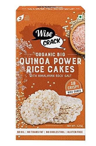 Wise Crack WiseCrack|Organic Rice Cakes -Flax Lovers & Quinoa Power|Gluten Free, No transfat, No Oil, No Cholestrol|125g Each|Pack of 2