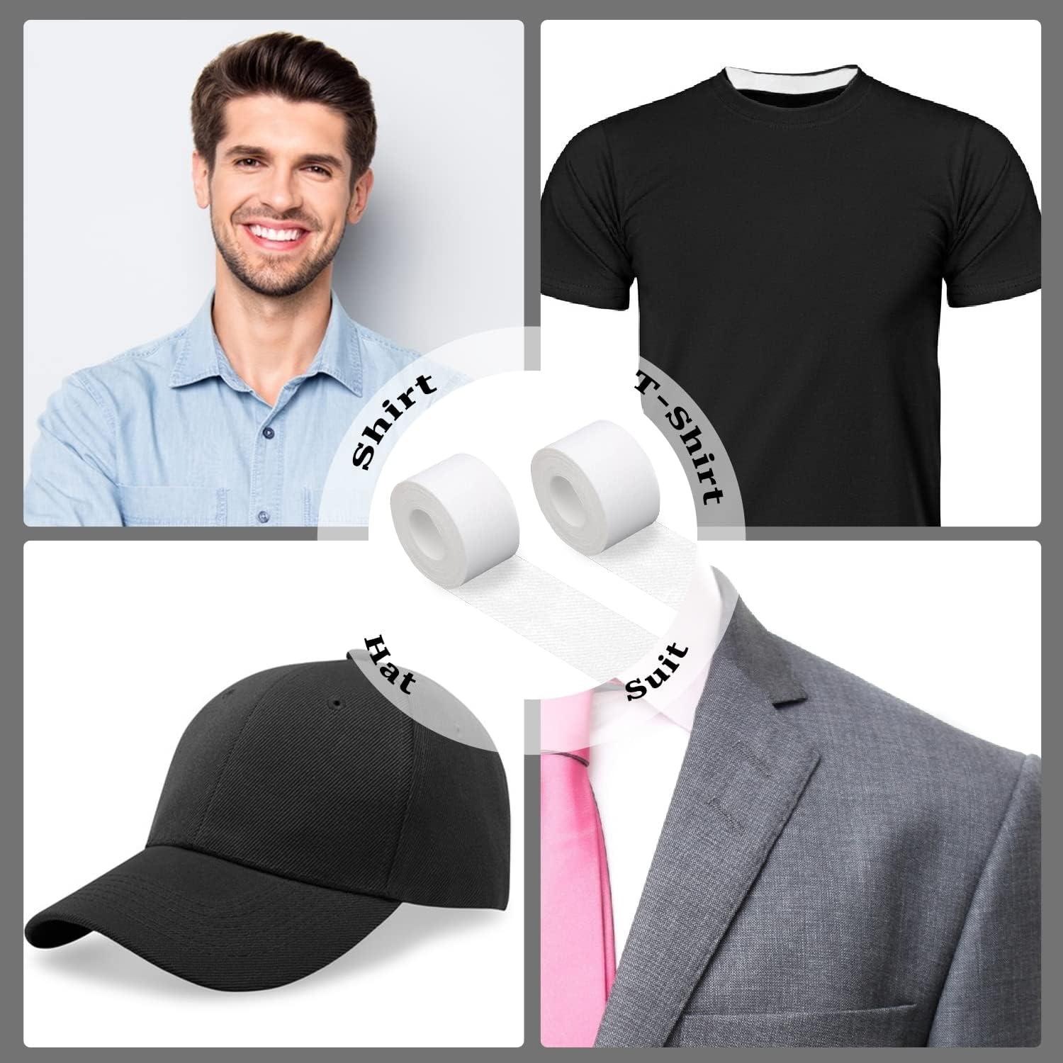 Wrixty Wrixty Self Adhesive Shirt Collar Protector Disposable Collar Protector Invisible Sweat Pads Hat Shirt Neck Liner Armpit Tape Collar Protectors for Shirts Against Sweat Stains (White)