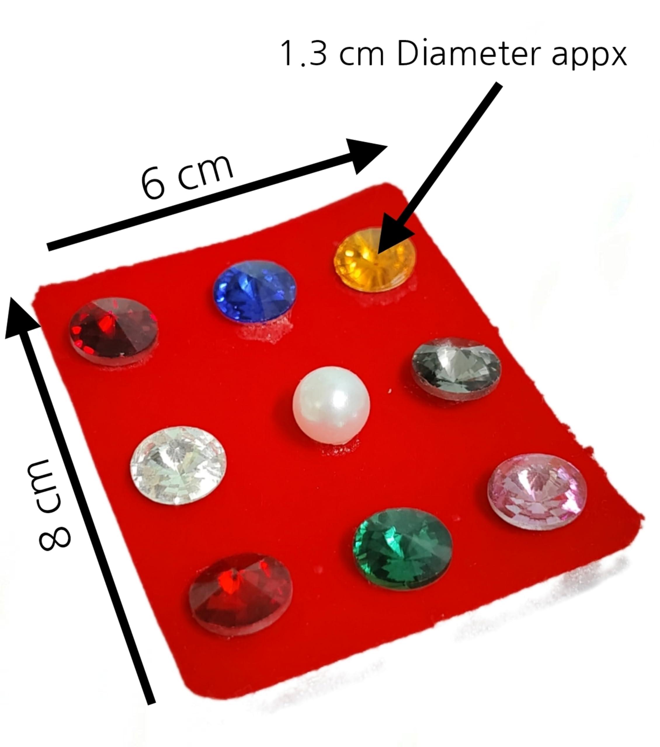 HOPE KART HOPE KART Panchratna Navratna Stones Set for Pooja Samagri Main Door Puja, Multicolour (Navratna Stones, Medium)