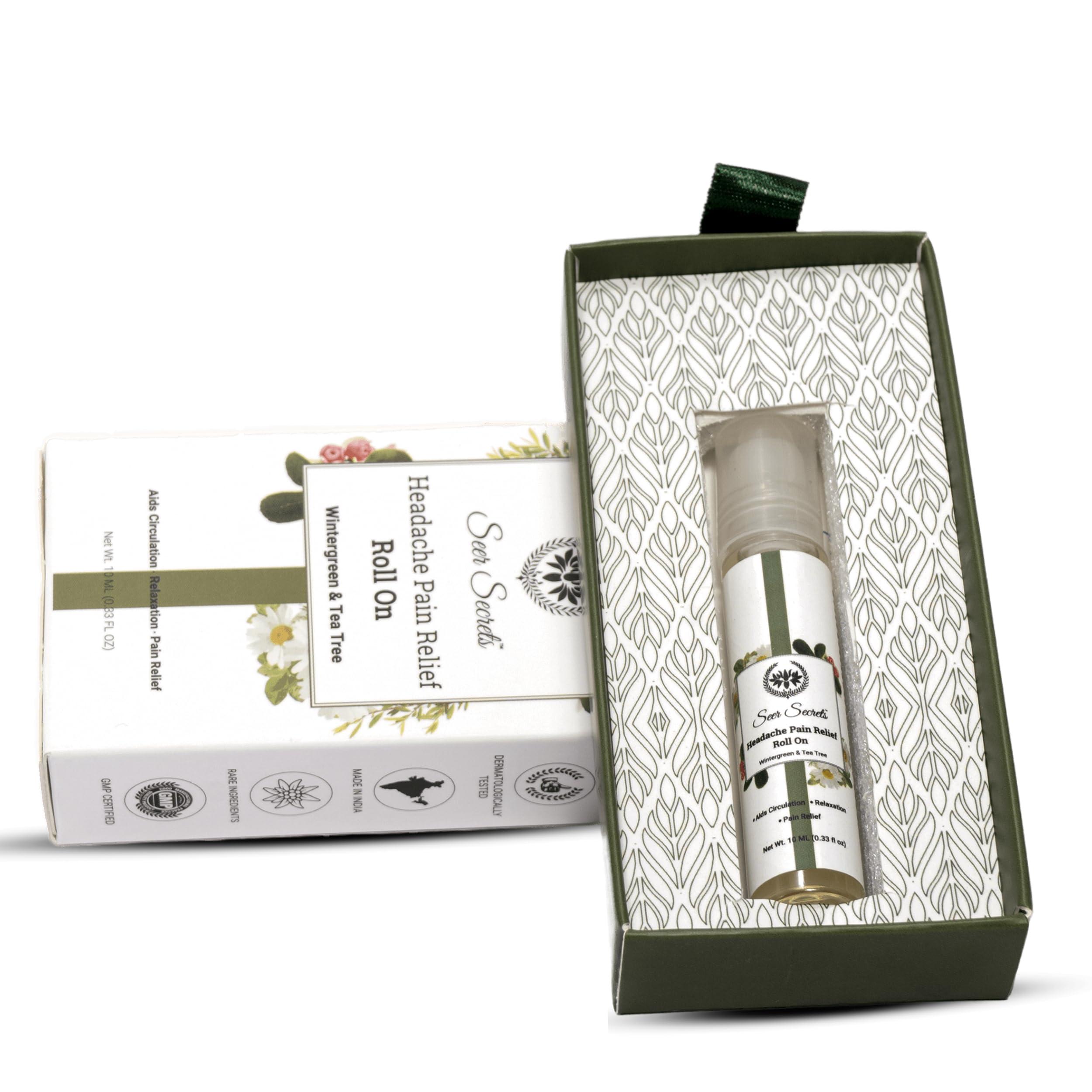 Seer Secrets Seer Secrets Roll-On for Potential Relief From Headaches | May Contain Eucalyptus and Peppermint Oil | 100% Pure and Natural | Easy Application | Relaxing - 10ml