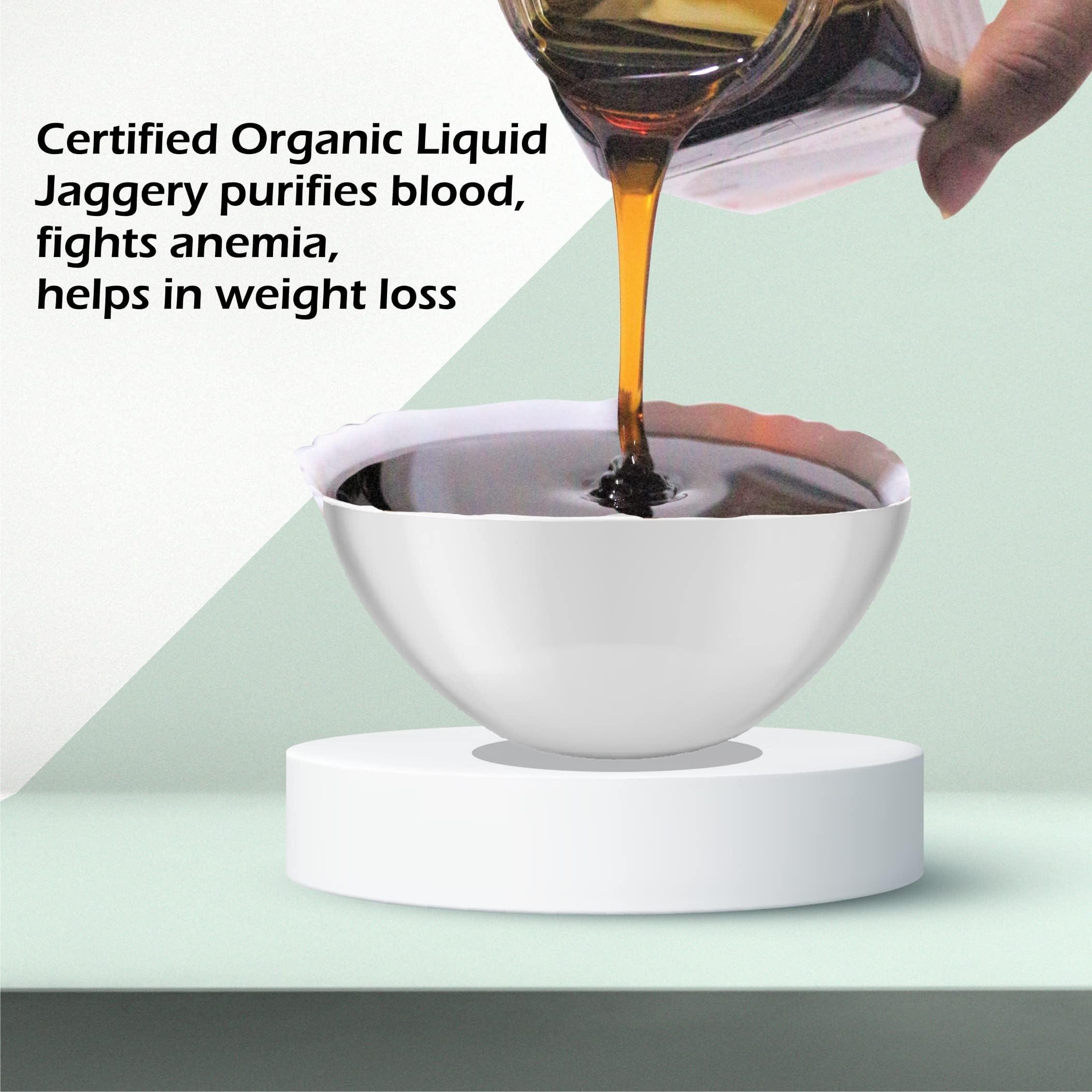 Regulus Regulus Agro Organic Liquid Jaggery - 1KG | Sugarcane Jaggery Syrup 100% Chemical Free | liquid jaggery kakvi - Pack of 1