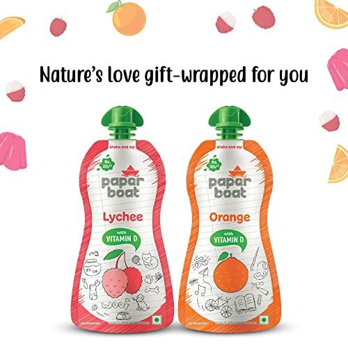 Paper Boat Paper Boat Lychee Juice, Litchi Jelly Drink Enriched with Vitamin D, No Added Preservatives and Colours (Pack of 9, 150ml each), Pink