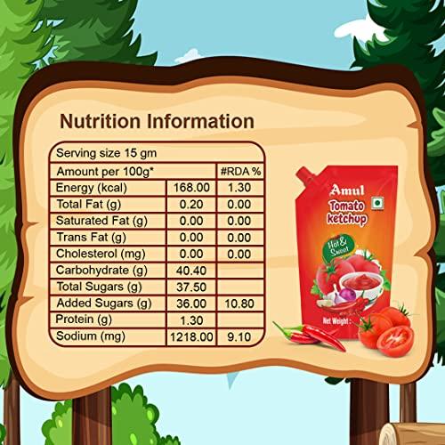 Amul Amul Hot & Sweet Tomato ketchup Spout Pack 900g