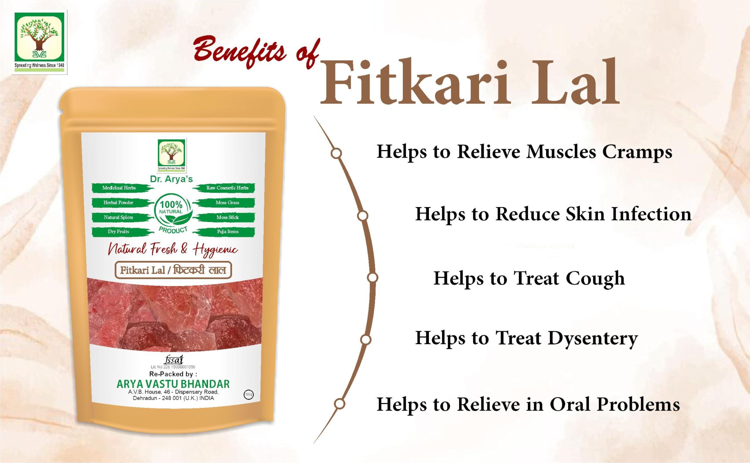 DR ARYA Dr. Arya\'s Fitkari Lal 200gm| NATURAL RED ALUM STONE OR FITKARI, Potassium Alum (200GRM)