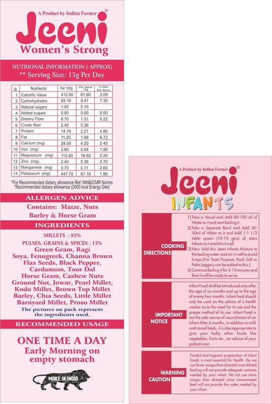 JEENI JEENI COMBO PACK OF MILLET TRADITIONAL MIX GM (400 GM) AND DOUBLE FILTERED Organic and Natural Product (1KG) FOR INFANTS & ADULTS