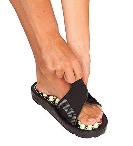 VK ELECTICAL VK ELECTICAL Yoga Paduka Leg Foot Massager Controlling Full Body Workflow and Circulation Acupressure Massage Slippers (Black, Free Size)