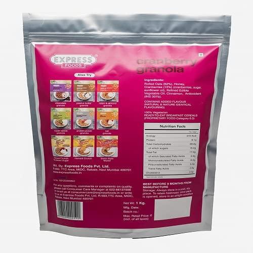 Express Foods Express Foods Cranberry Granola Breakfast Cereal, 1kg