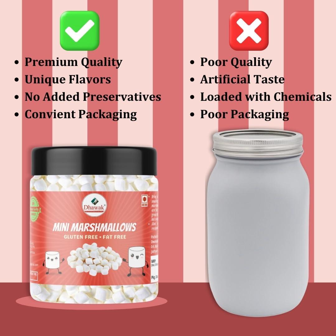 DHAWAK Dhawak Mini Marshmallows - VANILLA MIST FLAVOUR - 100 gms |Jar Pack|