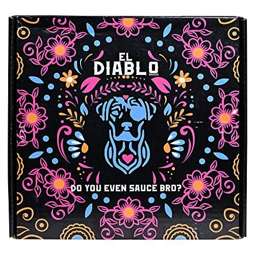 El Diablo Sauces All Natural Ingredient Gluten Free Spicy Hot Starter Sauces Combo Mango Garlic + Smoked Green Chili + Cranberry Ghost Chili Pack of 3