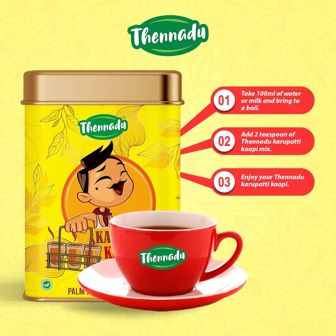 Thennadu Thennadu Karupatti Coffee | Instant mix Palm Jaggery Coffee| Healthy & Aromatic Karupatti Kaapi of south India |200 grams | 1 Tin