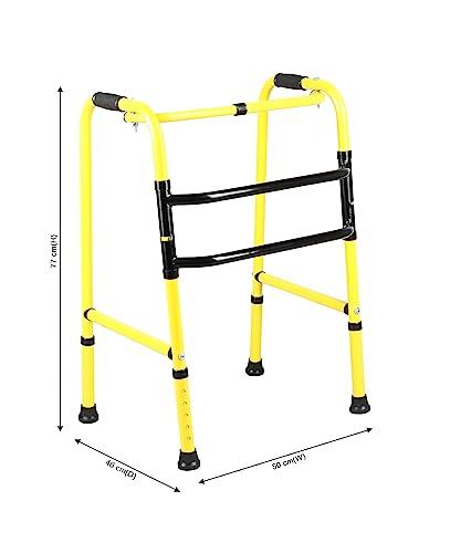 iwalk; Changing Lives iWalk MS Height Adjustable & Double Bar Folding Walker for Adults, Senior Citizens and Injured | Heavy Duty | Made in India (FW207)