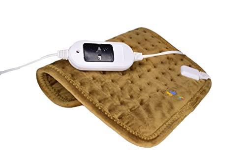 Shakuntla Kite Electric Heating Pad - Orthopaedic Lower Back Heating Belt Heat Therapy Waist Wrap with 3 Temperature Settings for Pain Relief of Abdominal Stomach Lumbar Muscle Strain etc (Brown)