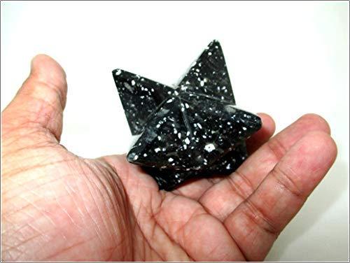 Jet International Jet Snowflake Obsidian Merkaba 2 inch Large Star Healing Spiritual Divine India A++ Crystal Therapy Geometry IMAGE IS JUST A REFERENCE