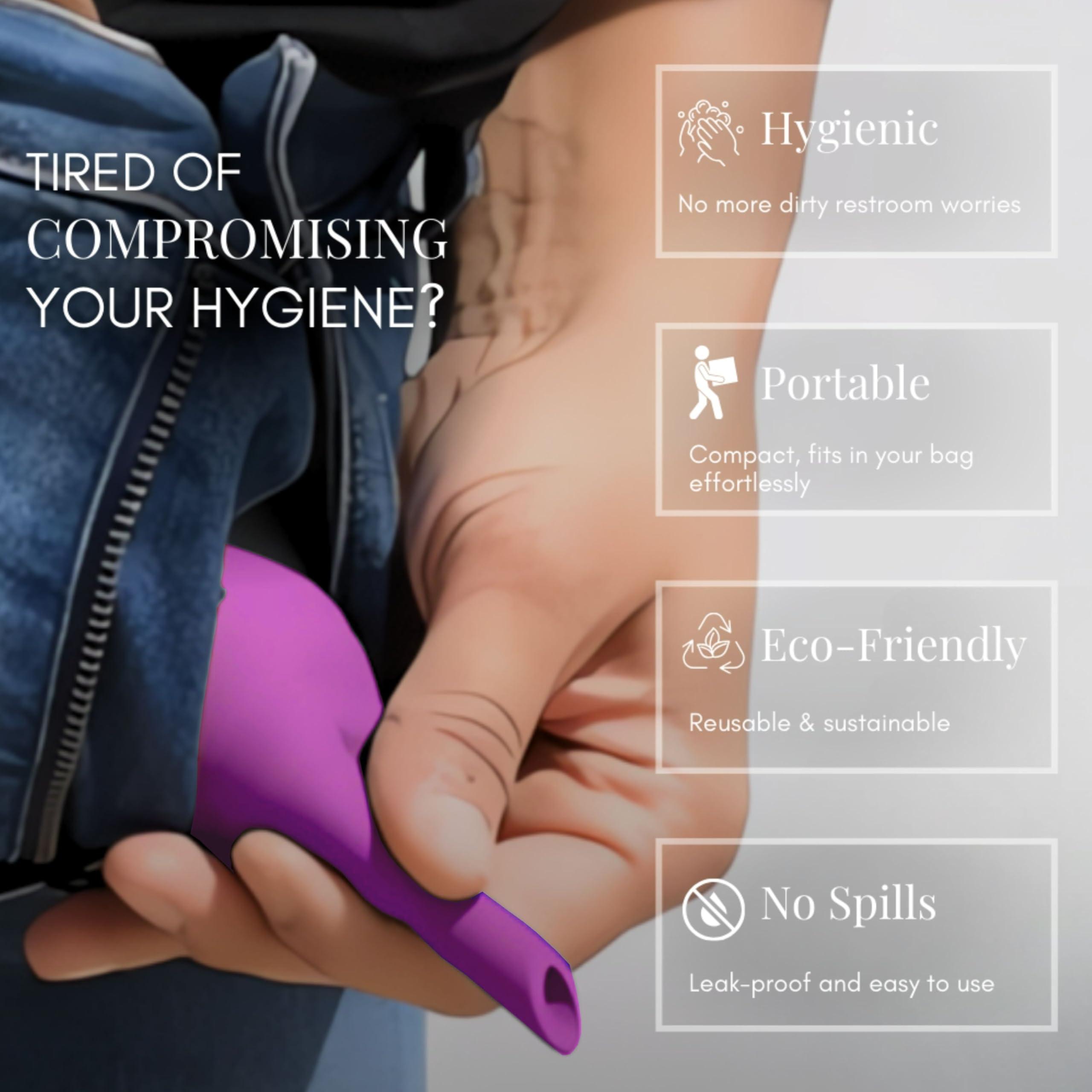 CIRCE CARE CIRCE CARE 2nd Gen SuAmiga Collapsible Female Urination Device Upgraded (Firm Top for Better Seal); Women Pee Funnel with Chic Waterproof Bag; Portable Female Urinal to Pee Standing Up (Size- Petite)