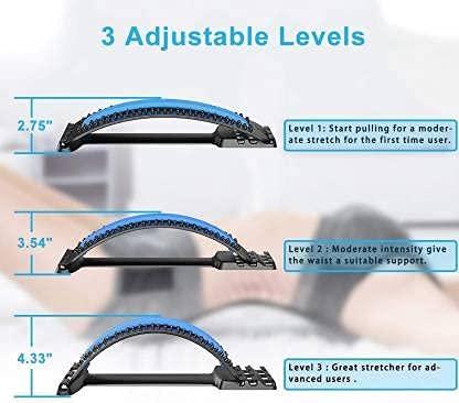 WOLBLIX WOLBLIX Back Stretcher, Lumbar Stretching Device with 3 Adjustable Settings for Upper and Lower Back Pain Relief with 3D Y Shape Facial Roller Face Slimming Massager
