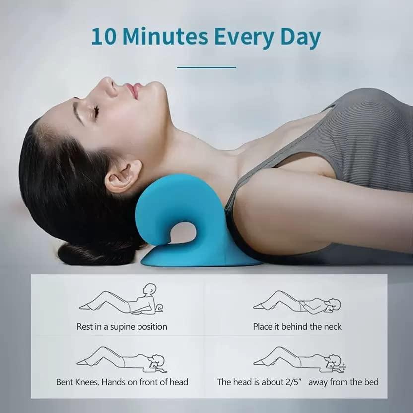 Divine power DP Neck Stretcher Cloud Support Brace Pain Relief Neck Cervical Traction Device Hump Corrector Posture Tmj Back and Shoulder Relaxer Relief Spine Massager