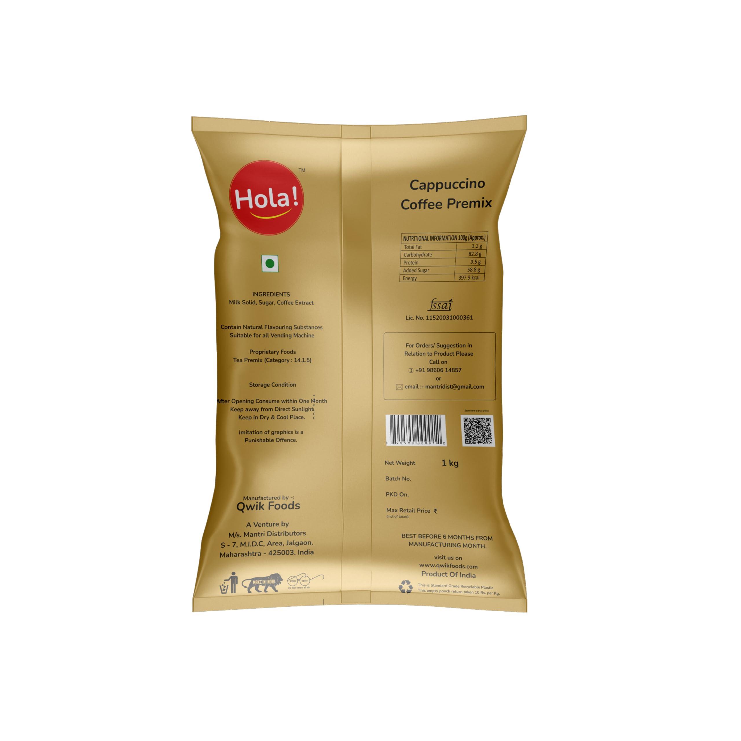 HOLA! COFFEE CAPPUCCINO PREMIX FOR VENDING MACHINE 1 KG