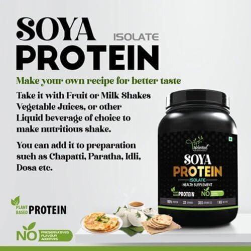 TREOWNUT TREOWNUT Soya Protein Isolate - Unflavoured Vegan Protein Supplement Powder with 27g Protein Per Serving - Perfect Plant-Based Protein Source for Vegans Fitness Enthusiasts