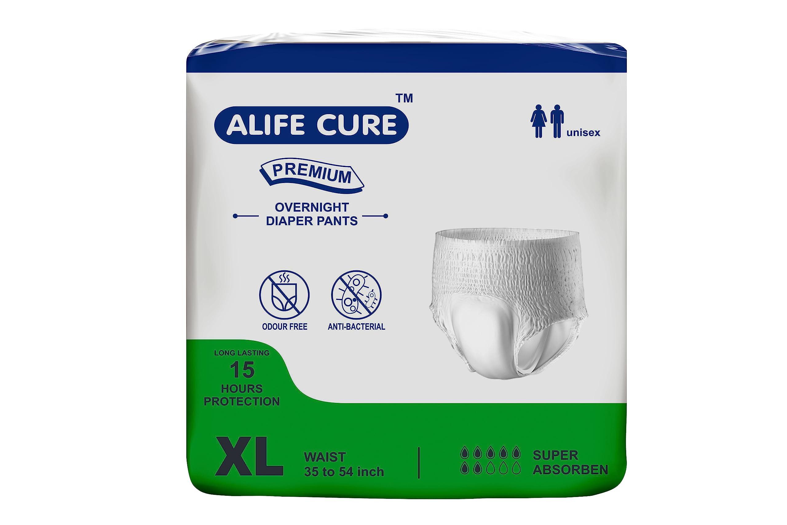 ALIFE CURE ALIFE CURE Unisex Overnight Premium Adult Diapers Pant Style 10 Pcs Non-woven Cottony Soft Fabric with High Absorbency