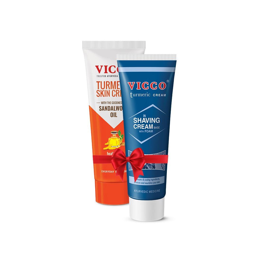 VICCO Vicco Pack of Turmeric Skin Cream-70 g + Vicco Shaving Cream-S-70 g