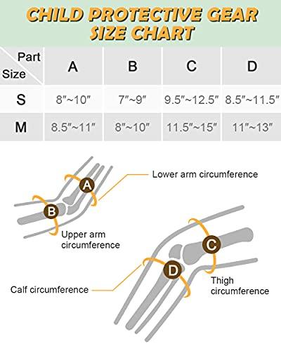 Mountalk MOUNTALK Knee Pads for Kids/Toddler, Boys and Girls Skate Pads Protective Gear Set with Elbow Pads, Wrist Guards and Knee Pads(Blue,M)