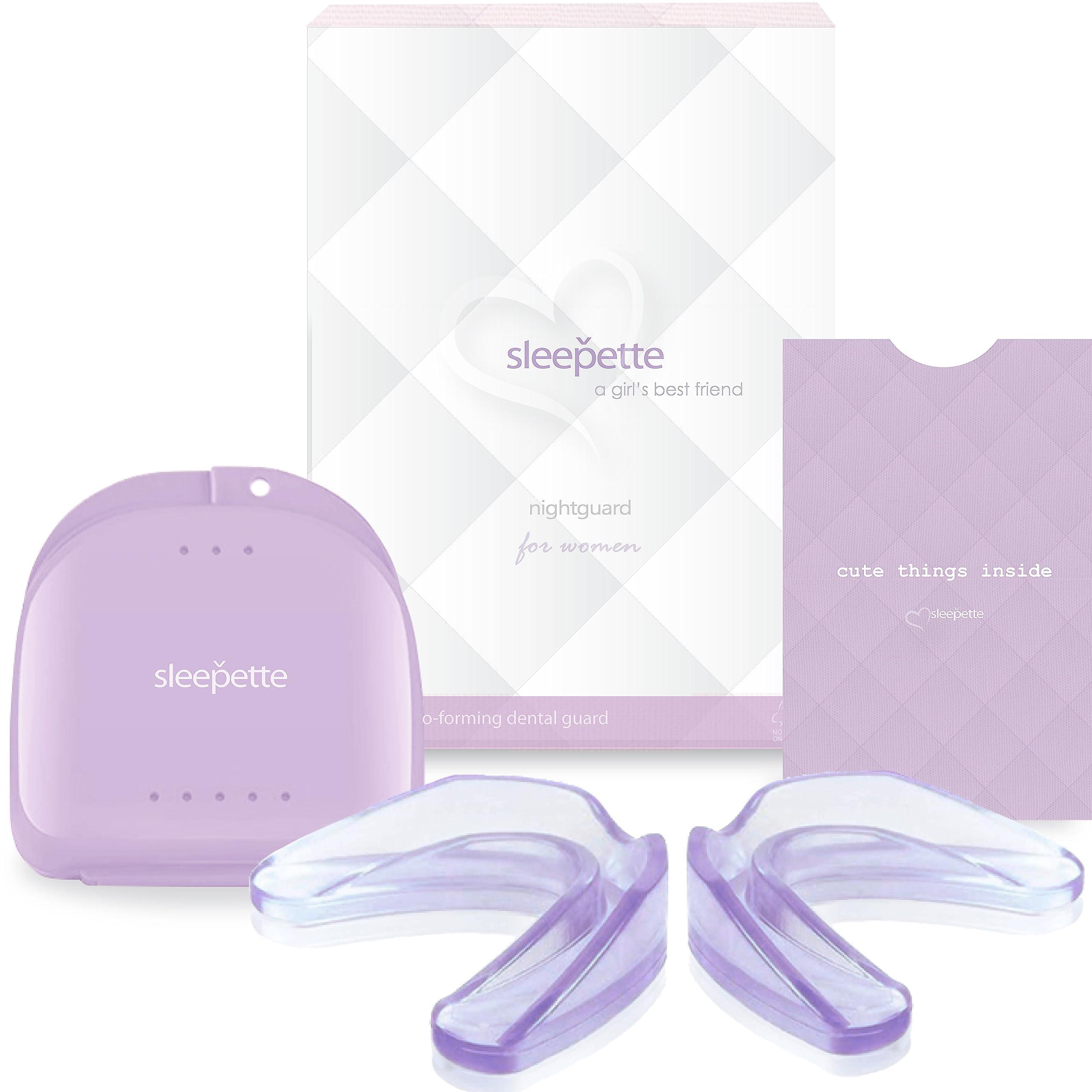 Sleepette Sleepette Night Guard for Women, TMJ Mouth Guard for Grinding Teeth at Night Jaw Clenching & Bruxism - Moldable Dental Night Guard for Teeth Grinding Mouth Guard for Sleep, 4 x Nightguard 2 x Sizes