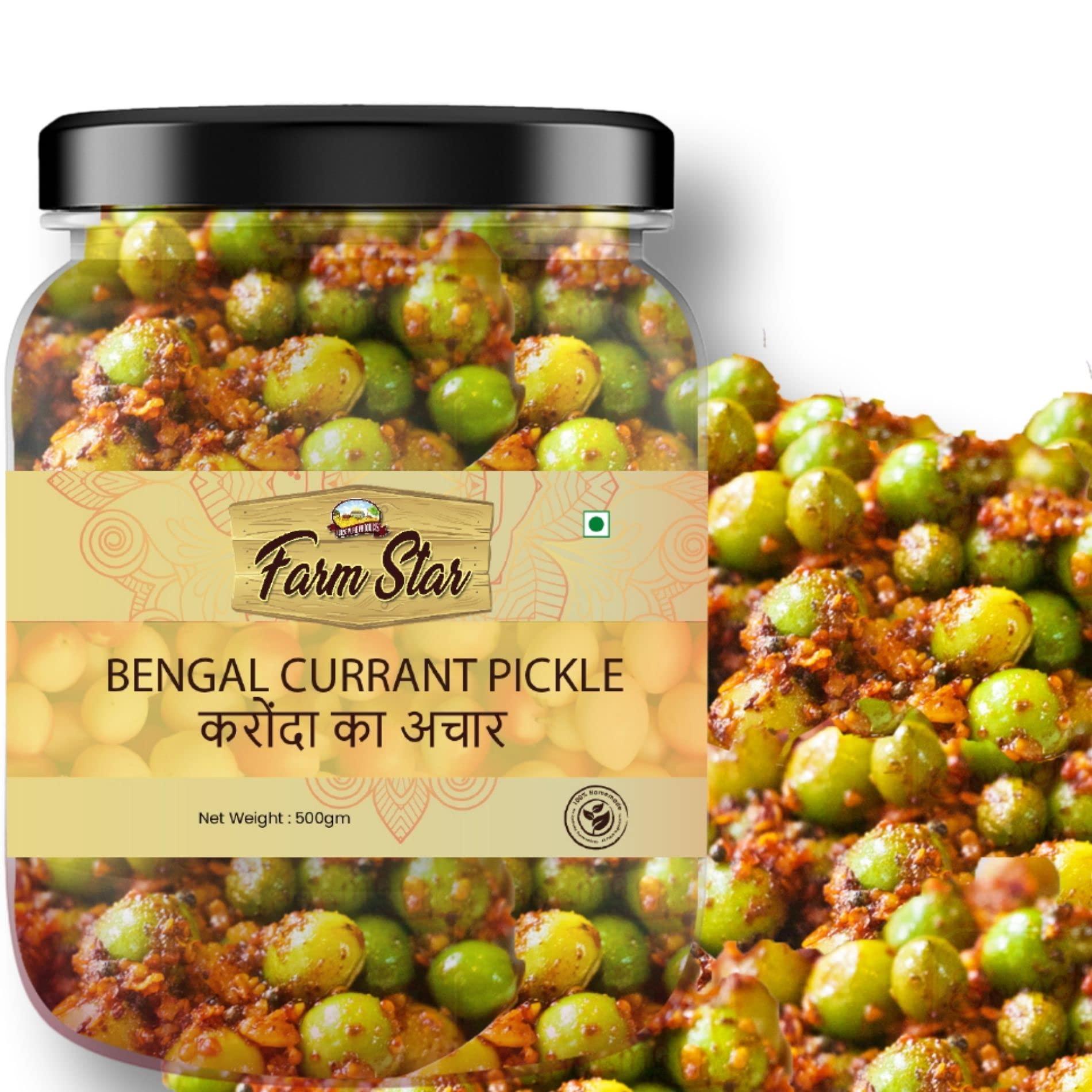 Farm Star Farm Star Karonda Ka Achar (Bengal Currant Pickle) 500Gm + 350Gm-Jaggery Cubes Free///