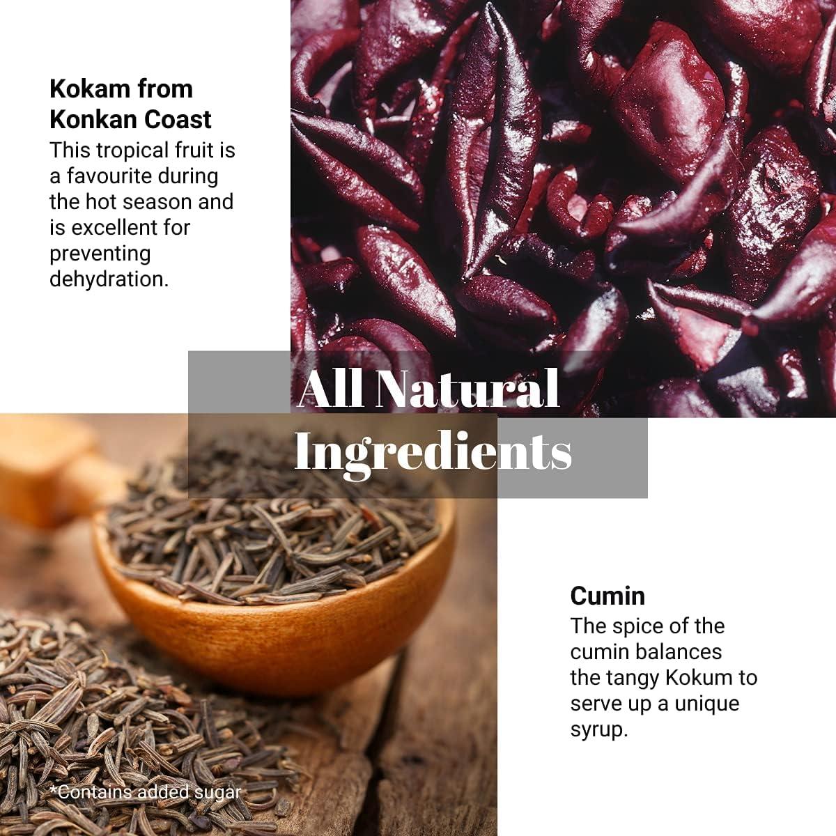 Swa Artisanal Syrups Swa Artisanal Syrups - Kokam Cumin, 100% Natural, Pack of 2, Makes 24-30 Drinks, Syrup for Cocktails / Mocktails / Craft Coffees (250ml x 2)