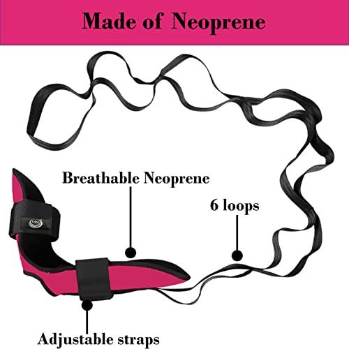 Tdas Tdas Foot Stretcher Calf Yoga Ligament Stretching Strap Ankle Leg Hamstring for Plantar Dancers Fasciitis Drop Pain Relief Achilles Tendonitis Belt Equipment Bands Band Stretch (Pink)