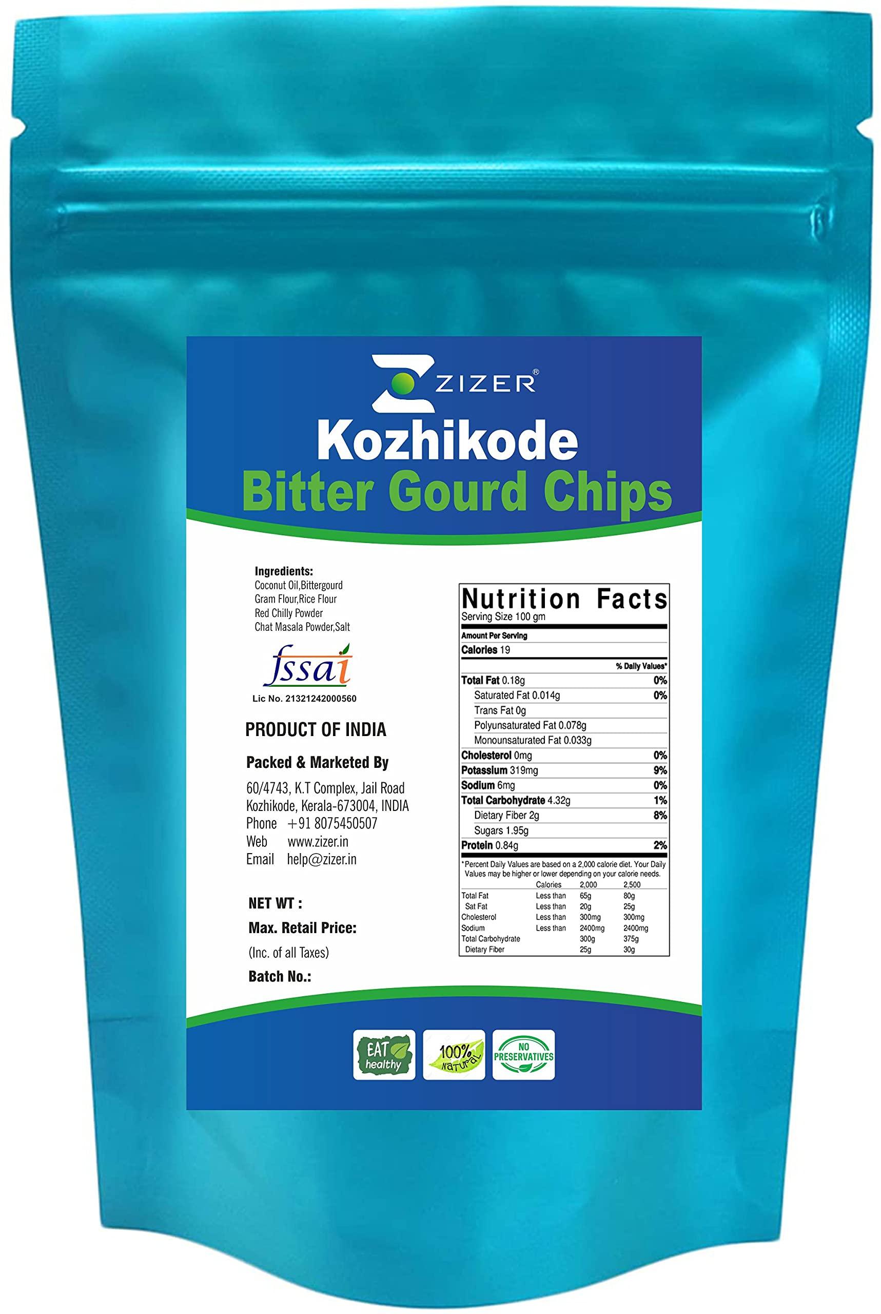 Zizer Zizer Crispy Kozhikoden Bitter Gourd Chips (250 g)