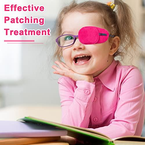 Hecaty 4 Pack Eye Patches for Kids Girls Boys, Soft Eye Patch for Glasses, Medical Eye Patch for Children Treating Lazy Eye Amblyopia Strabismus and After Surgery (Rose Red)
