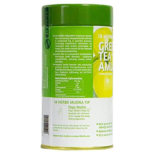 18 Herbs Organics Health with Herbs 18 Herbs Organics Health with Herbs Green Tea With Amla (40 Tea Bags - 54 gram - Tin Caddy - Pack of 2) Amla Green Tea - To Get Your Immunity a Boost!