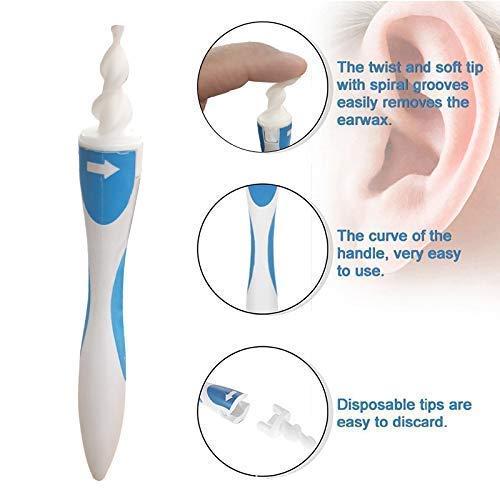 ascetic Ascetic ABS and Silicone Smart Soft Spiral Swab Easy Earwax Removal Ear Cleaner (White)